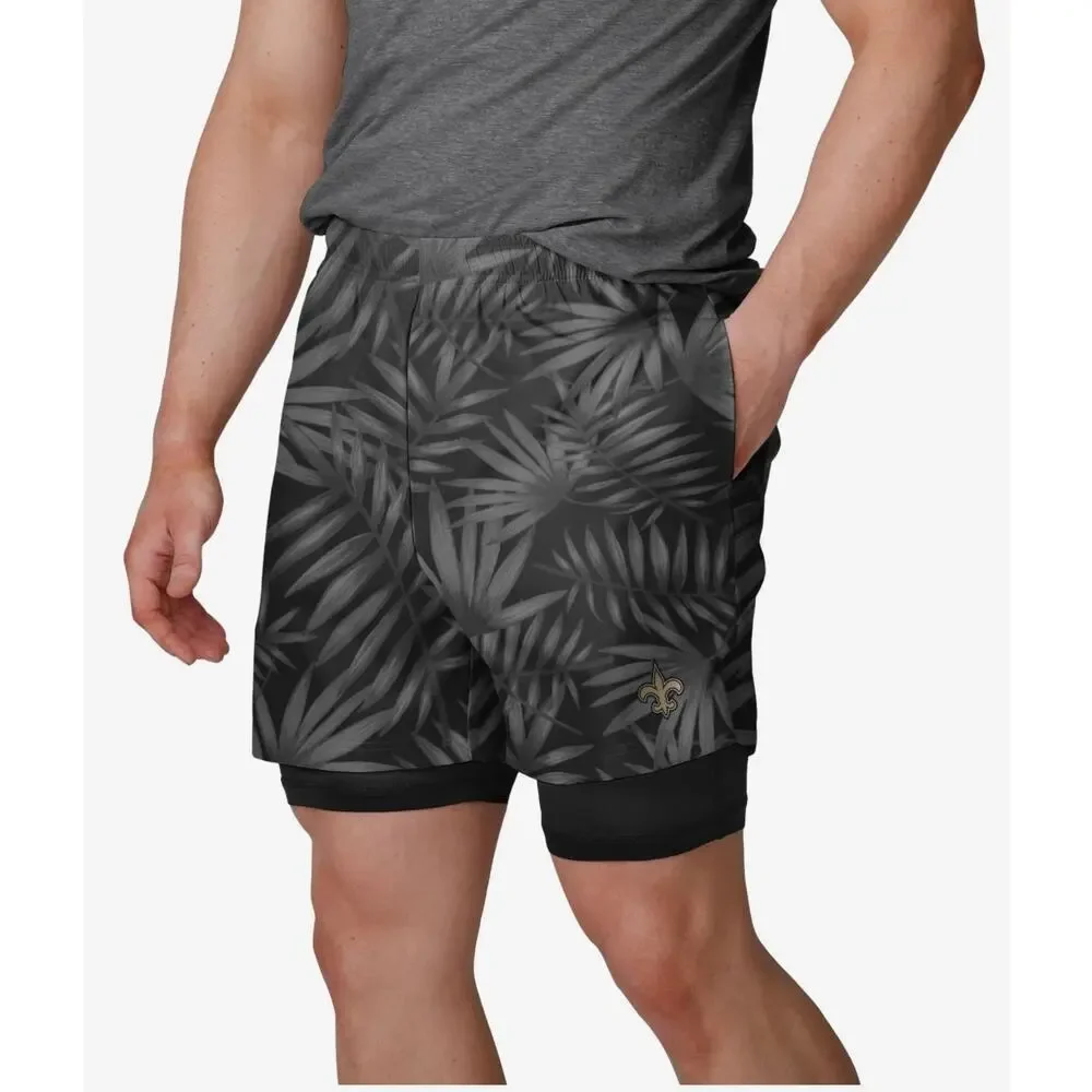 New Orleans Saints Floral Black Liner Shorts Size Large  NWT - Picture 7 of 9